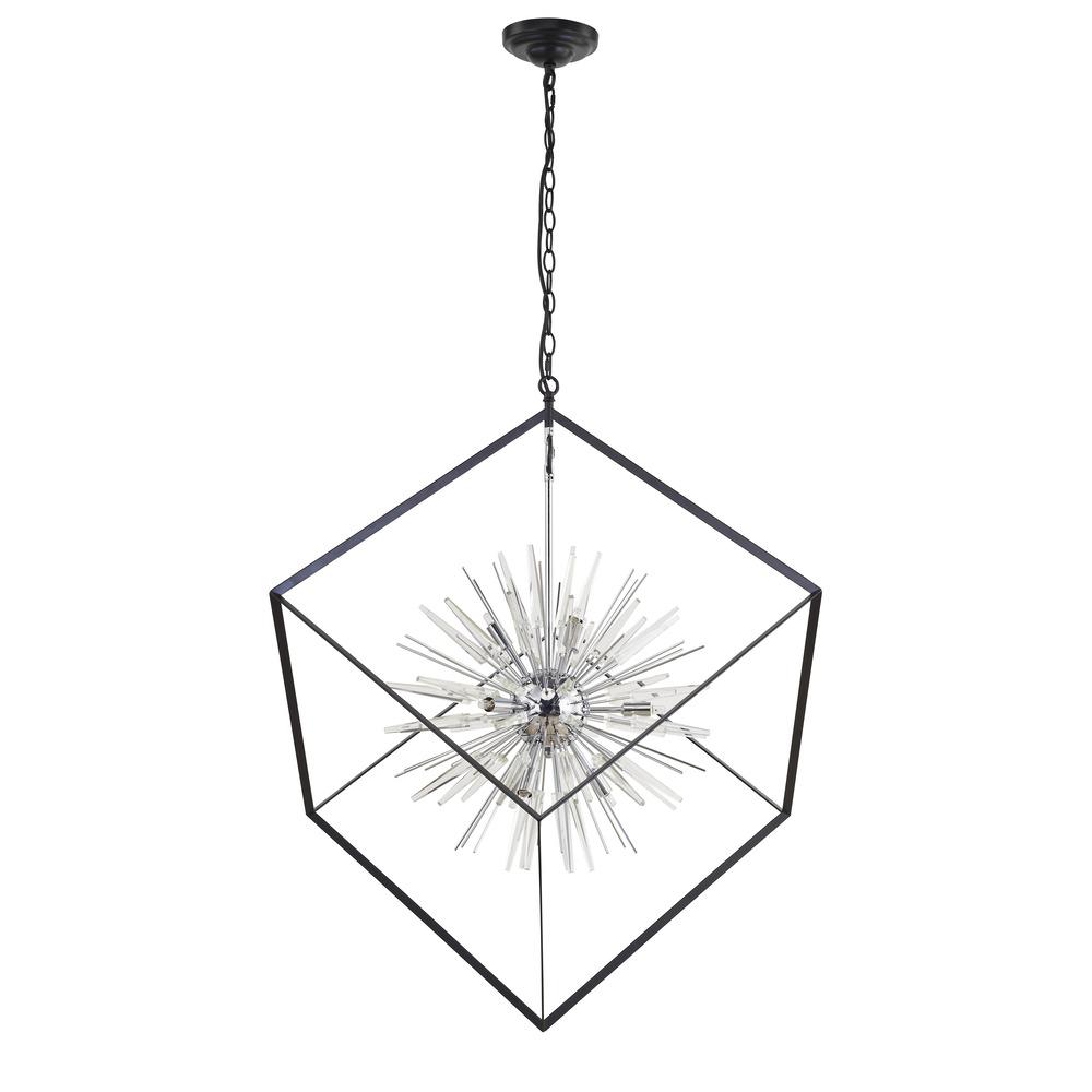 Avista Uptown 38" Chandelier Black & Gold-LED