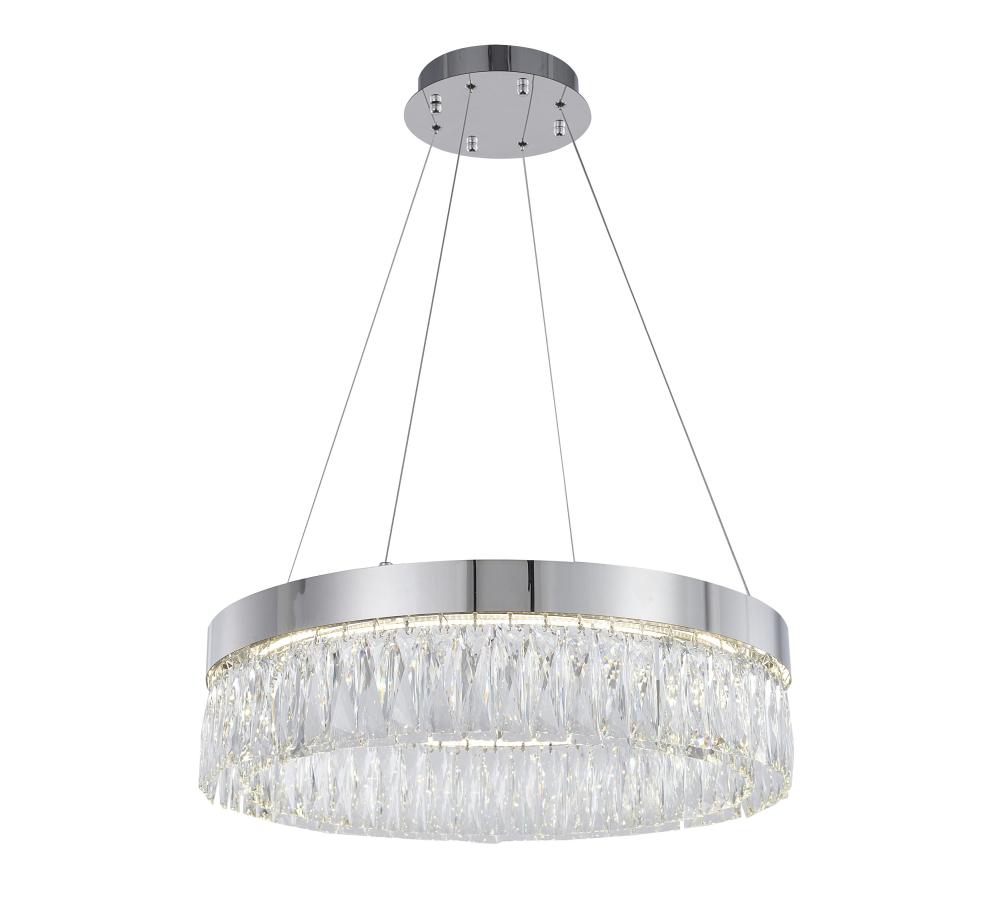 Stainless Steel & Crystal LED Chandelier